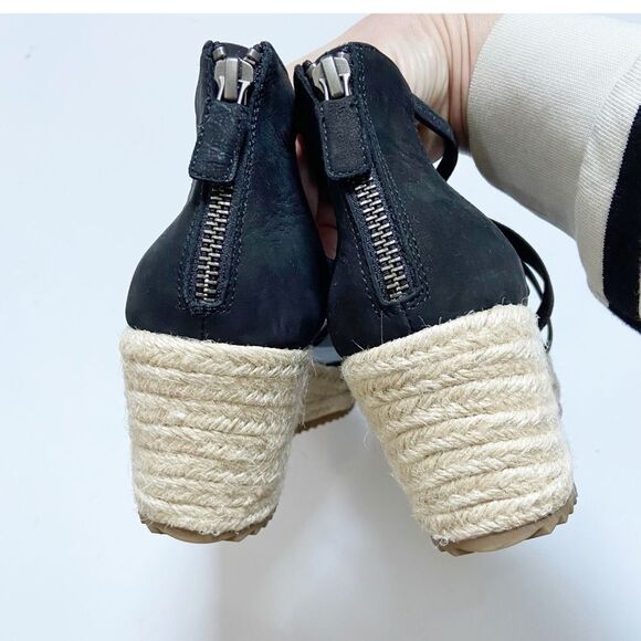 Eileen Fisher Wanda Tumbled Nubuck Espadrille Wedge Sandals size 8.5 - Picture 7 of 9